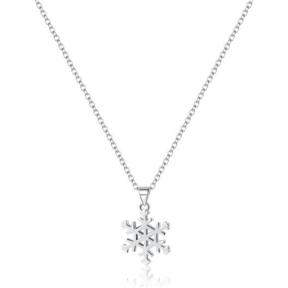 Boutique Jewelry - Snowflake Necklace Sterling Silver Pendant for Women